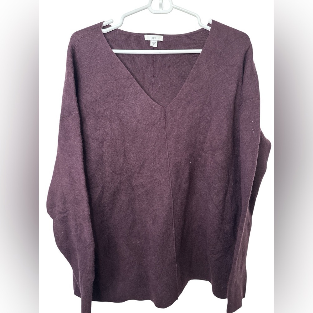 J. Jill Deep Purple V-Neck Sweater